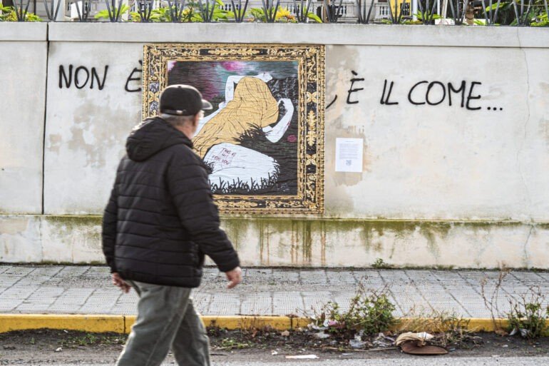 ‘La Morte di Callisto’, la nuova opera di Street Art di LBS che spopola sui social