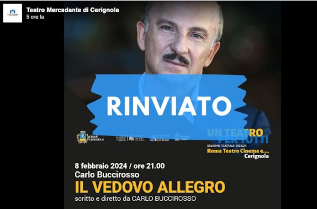 Carlo Buccirosso Takes Ill: Show Postponed