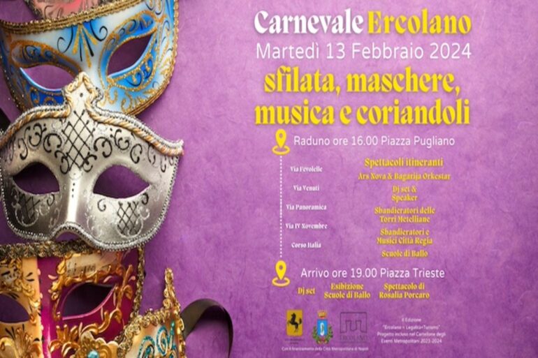 Carnevale 2024 di Ercolano: tutto pronto per la seconda edizione di Ercolano = Legalità + Turismo