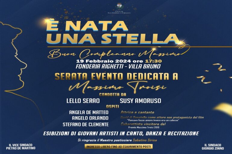 Buon compleanno Massimo Troisi, a San Giorgio a Cremano serata evento