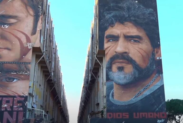 Napoli, Manfredi incontra Jorit per murale di Maradona a Taverna del Ferro