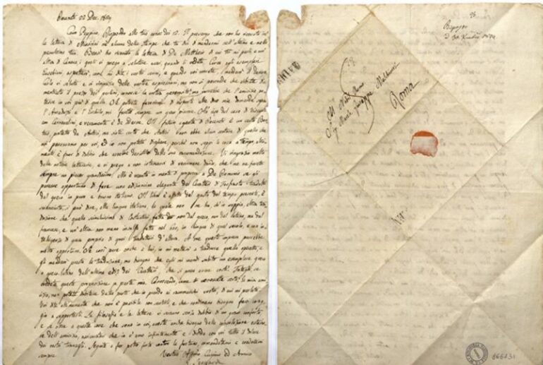 La Biblioteca Nazionale di Napoli acquisisce una preziosa lettera di Giacomo Leopardi