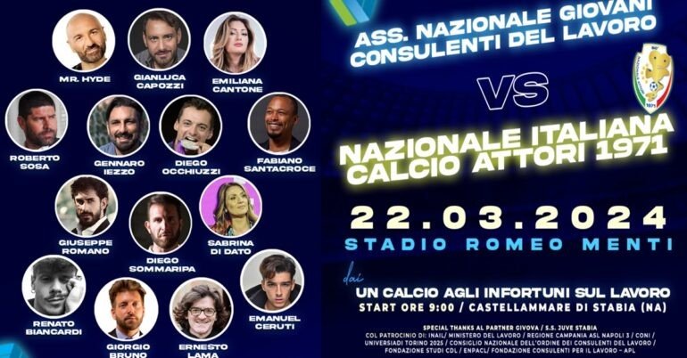 La partita del cuore al Menti di Castellammare: “Un calcio agli infortuni sul lavoro”