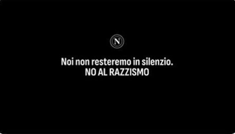 Il Napoli: “Non restiamo in silenzio, no al razzismo”