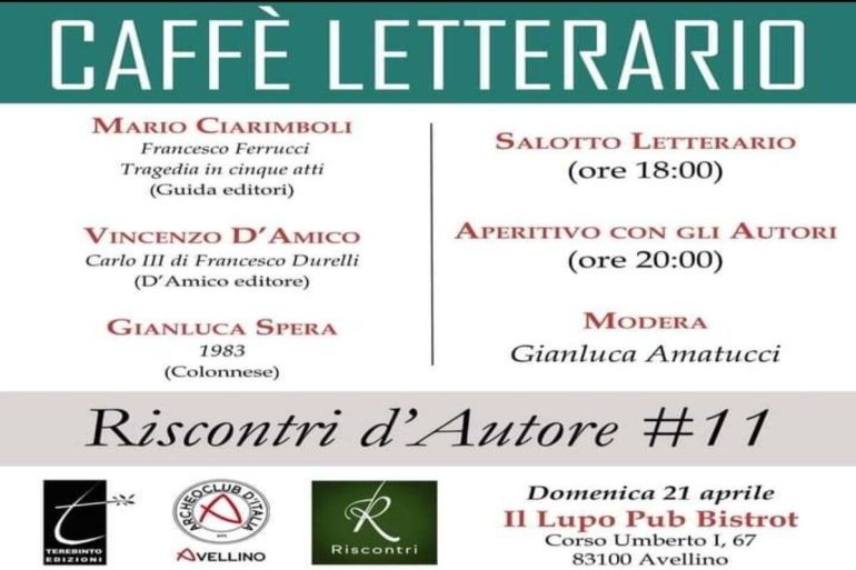 Avellino, domenica 21 aprile undicesimo appuntamento con il ‘Caffè letterario’