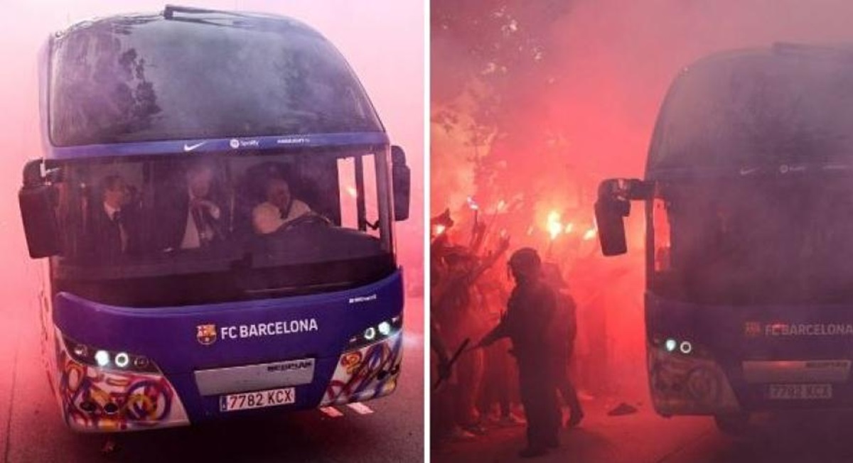 Clamoroso a Barcellona: tifosi blaugrana prendono a sassate il bus della propria squadra scambiandolo per quello del PSG