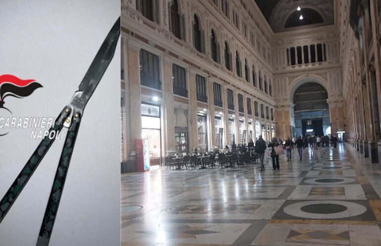 Napoli, 12enne fermato con un coltello nella Galleria Umberto