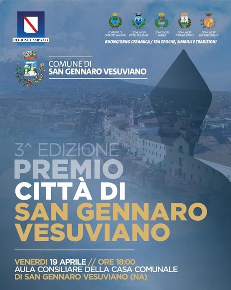 Premio Città di San Gennaro Vesuviano, venerdì la cerimonia