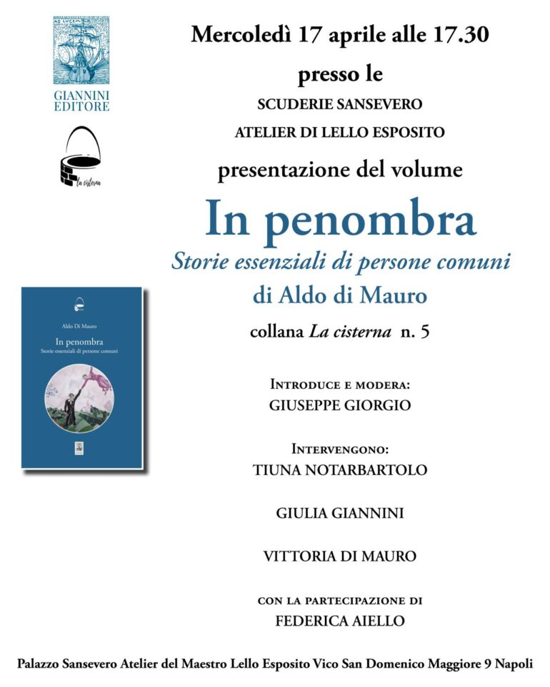 All’Atelier di Lello Esposito Aldo Di Mauro presenta il suo ultimo libro ‘In Penombra’