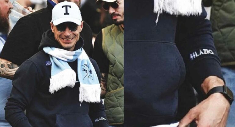 L’ex laziale Radu al derby indossa felpa con sigla SS: è polemica