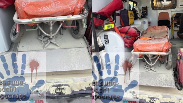 Napoli, danneggiata ambulanza dell’ospedale San Paolo