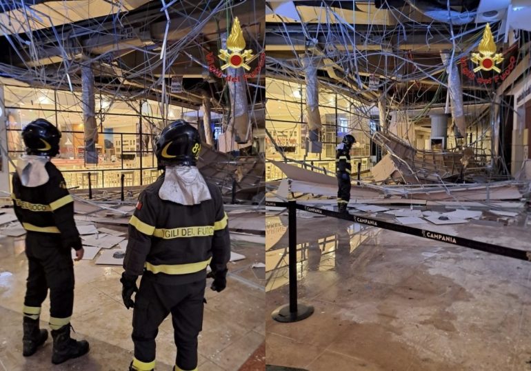 Il crollo al Centro Commerciale Campania causato dal cedimento di un tendino del tetto