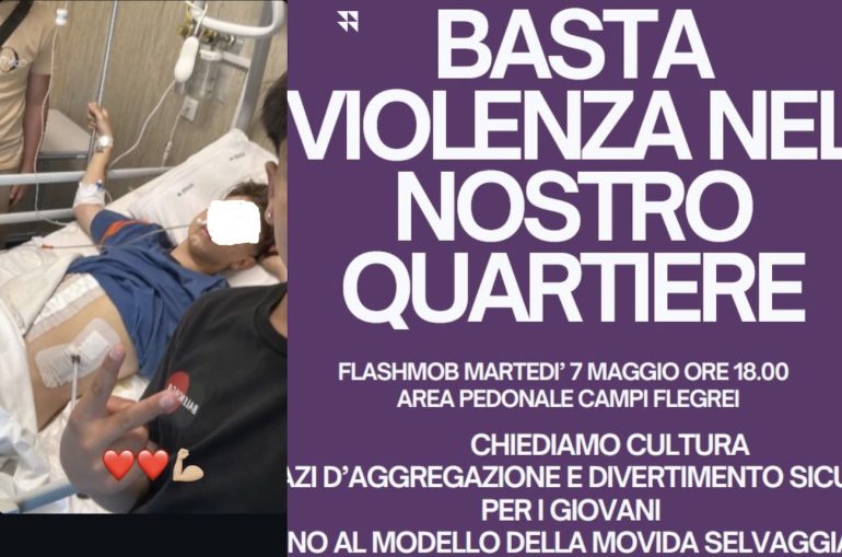 Naples, flash mob against wild movida in Bagnoli. One of the stabbed kids still in serious condition