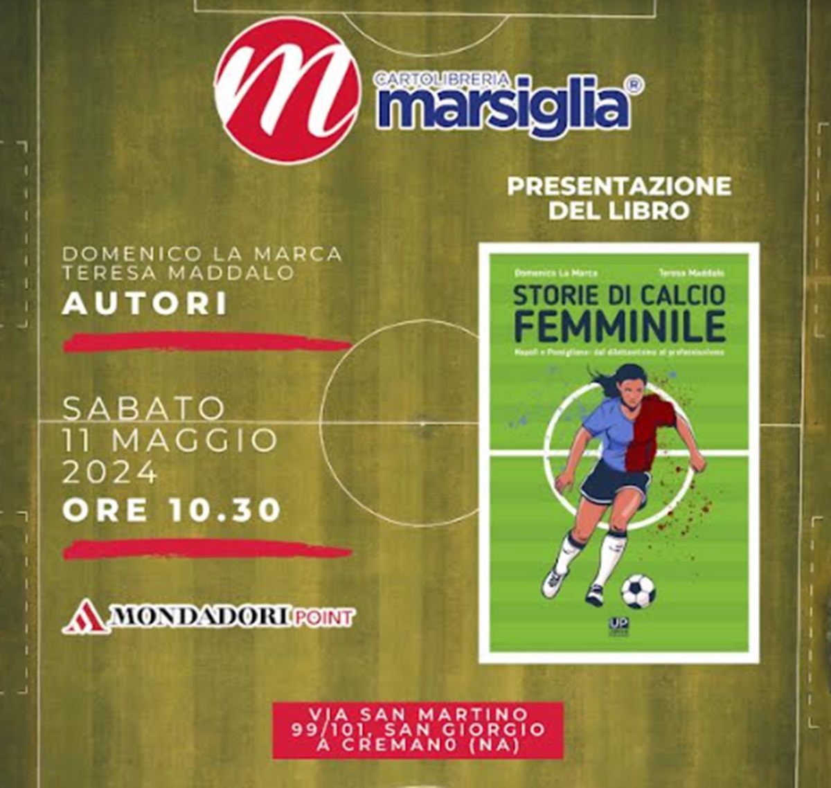 A San Giorgio a Cremano presentazione del libro “Storie di calcio femminile, Napoli e Pomigliano”