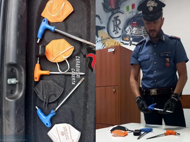 Caserta arrestati tre ladri d’auto, lanciano oggetti contro la “gazzella” durante l’inseguimento