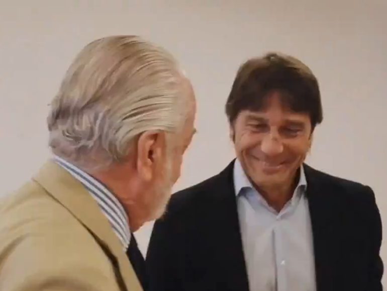 De Laurentiis difende Conte: “Con la Lazio è stato un super allenamento, il risultato non importava”