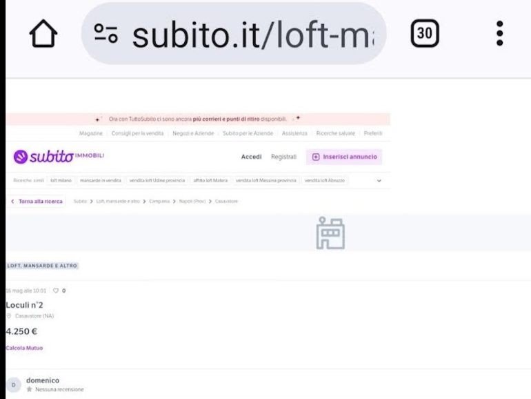 Arzano, mette in vendita loculi assolati e “mai occupati” su sito web: scatta la denuncia