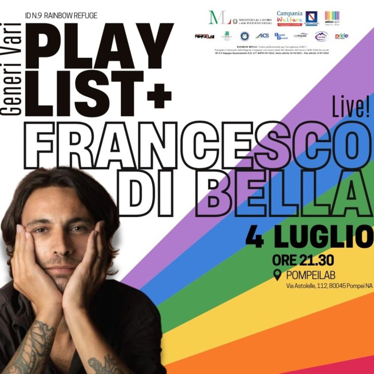 Francesco Di Bella in Concerto al Pompei Lab per “Rainbow Refuge”