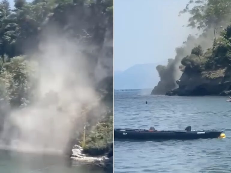 Bacoli frana il costone a Marina Grande