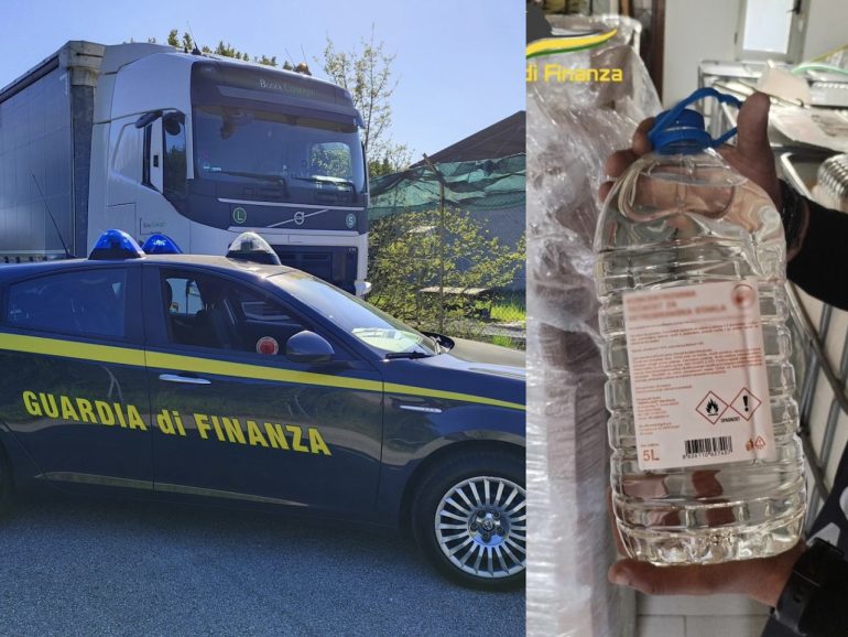 Sequestrato un milione di litri di alcol di contrabbando dall’Est Europa: 20 indagati