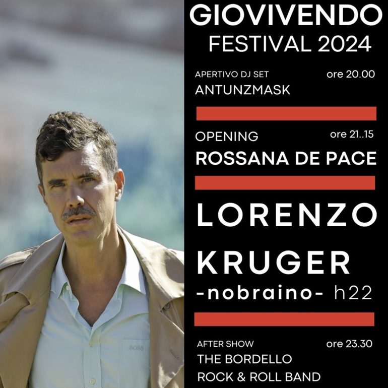 Festival Giovivendo: Lorenzo Kruger Headliner della 13esima edizione