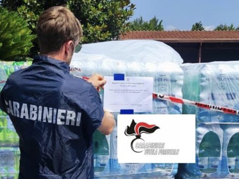 Sequestrato oltre 450 confezioni di acqua minerale esposta al sole