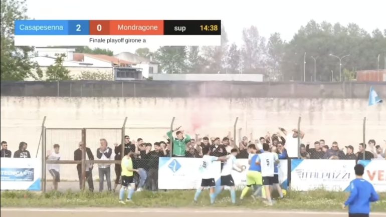 Scontri tra calciatori e dirigenti in Casapesenna e Mondragone City: scattano 10 Daspo