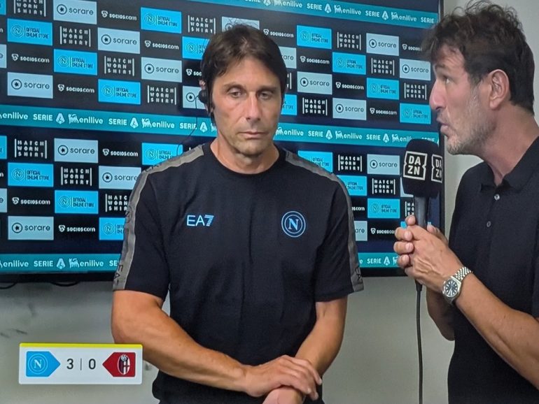 Conte: “Tre punti che danno autostima e fiducia. Che emozione la mia prima vittoria con il Napoli”