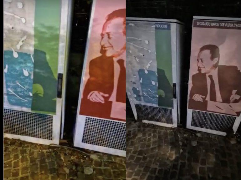 Napoli, vandalizzati al Vomero i simboli di Falcone e Borsellino