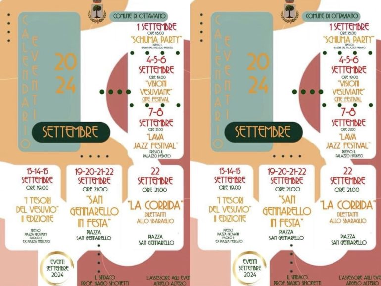 Ottaviano, ecco il programma degli eventi di settembre: musica, cinema e divertimento