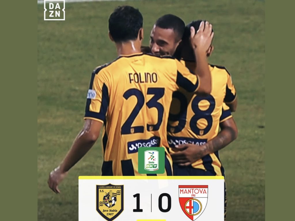 Un gol di Piscopo fa volare la Juve Stabia al primo posto in serie B