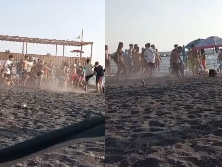 Mega rissa tra bagnanti sulla spiaggia di Ercolano
