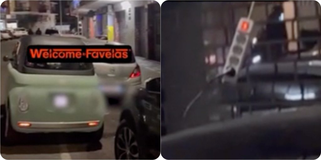 Collegano l’auto elettrica direttamente da casa: una ciabatta elettrica calata dal primo piano fino alla strada.