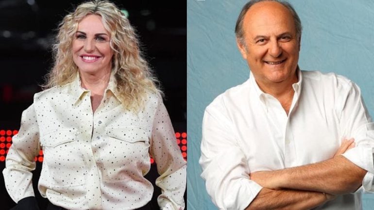 Jerry Scotti  e Antonella Clerici co-conduttori della prima serata a Sanremo