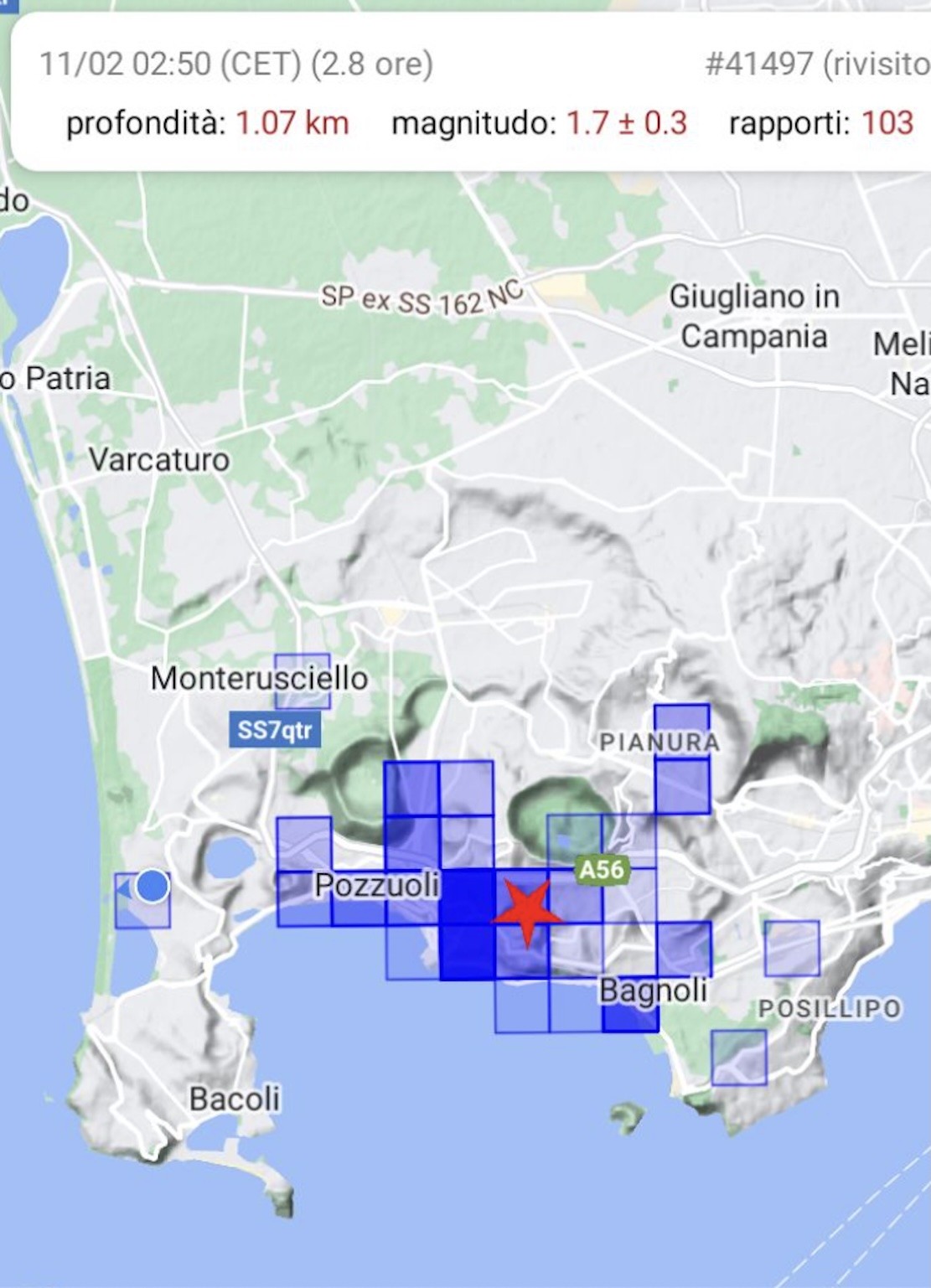 Altre due scosse di terremoto nelle notte ai Campi Flegrei