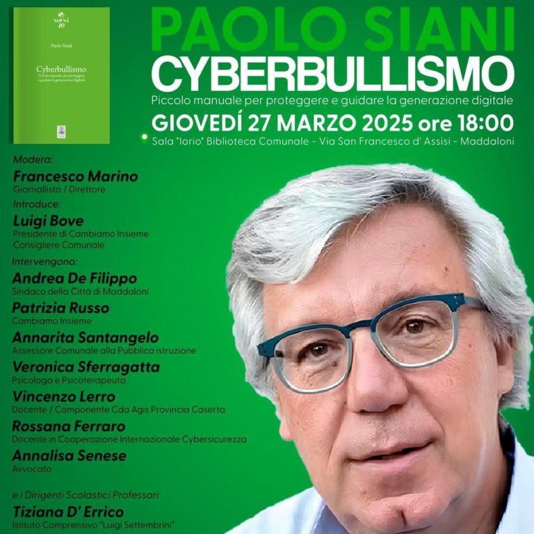 Paolo Siani presenta il libro Cyberbullismo a Maddaloni