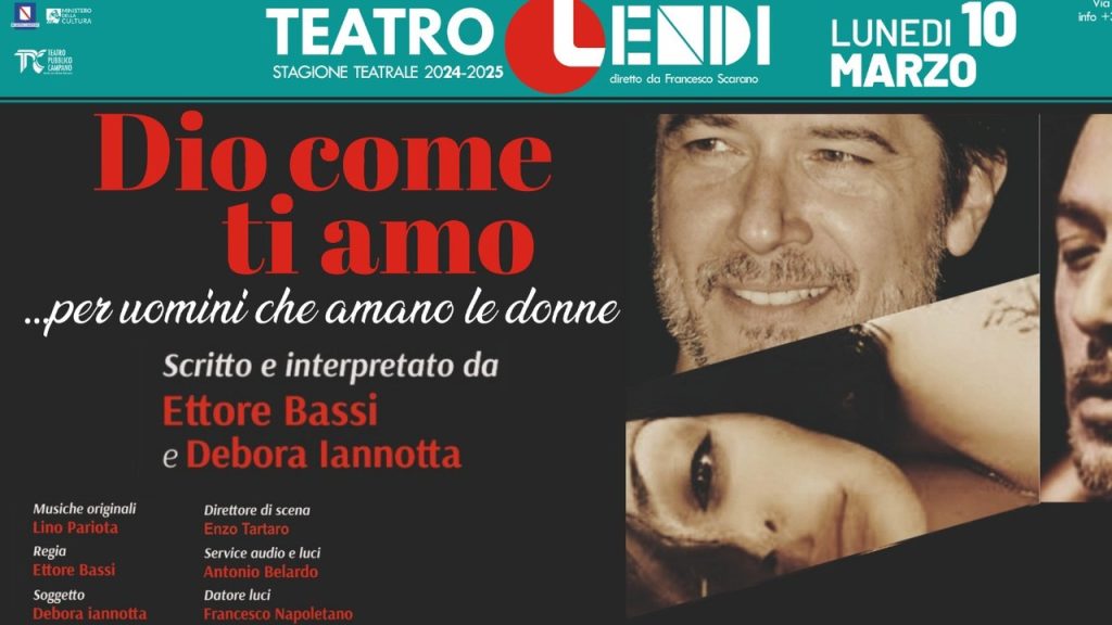 Al Teatro Lendi in scena Dio come ti amo con Ettore Bassi
