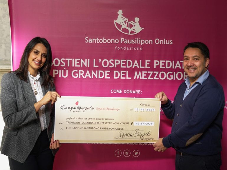 Il ristorante “Donna Brigida” di Cercola dona quasi 4.000 euro alla Fondazione Santobono Pausilipon