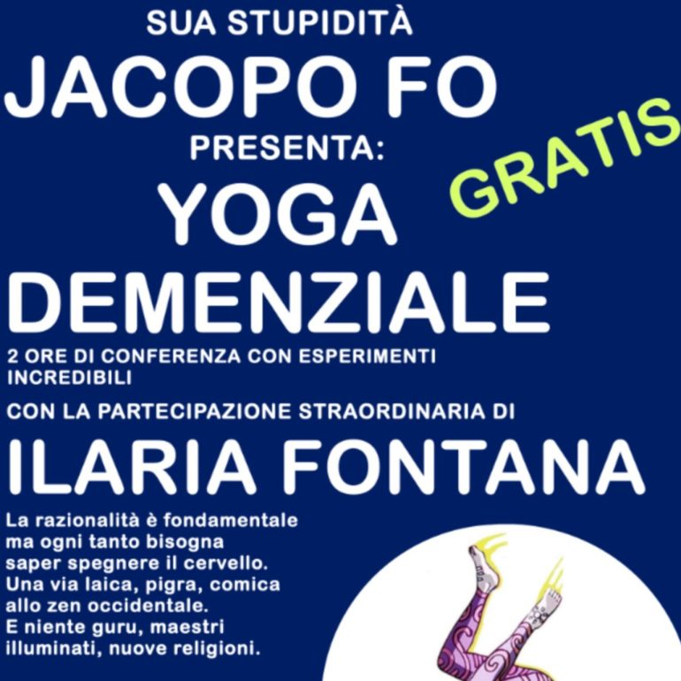 Jacopo Fo e Ilaria Fontana presentano Yoga Demenziale a Villa di Donato