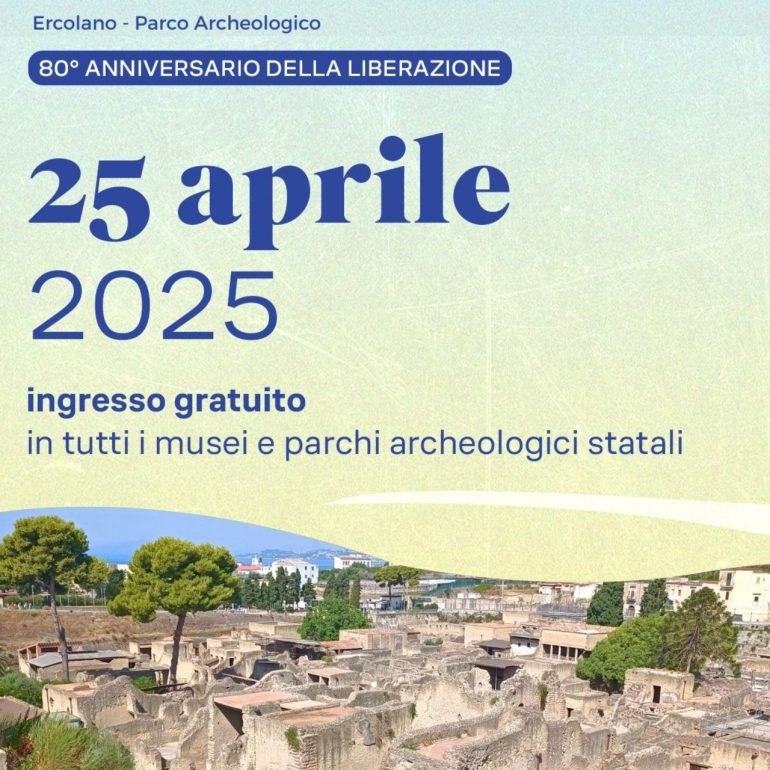 Il Parco Archeologico di Ercolano  aperto per i ponti del 25 aprile e del 1° maggio