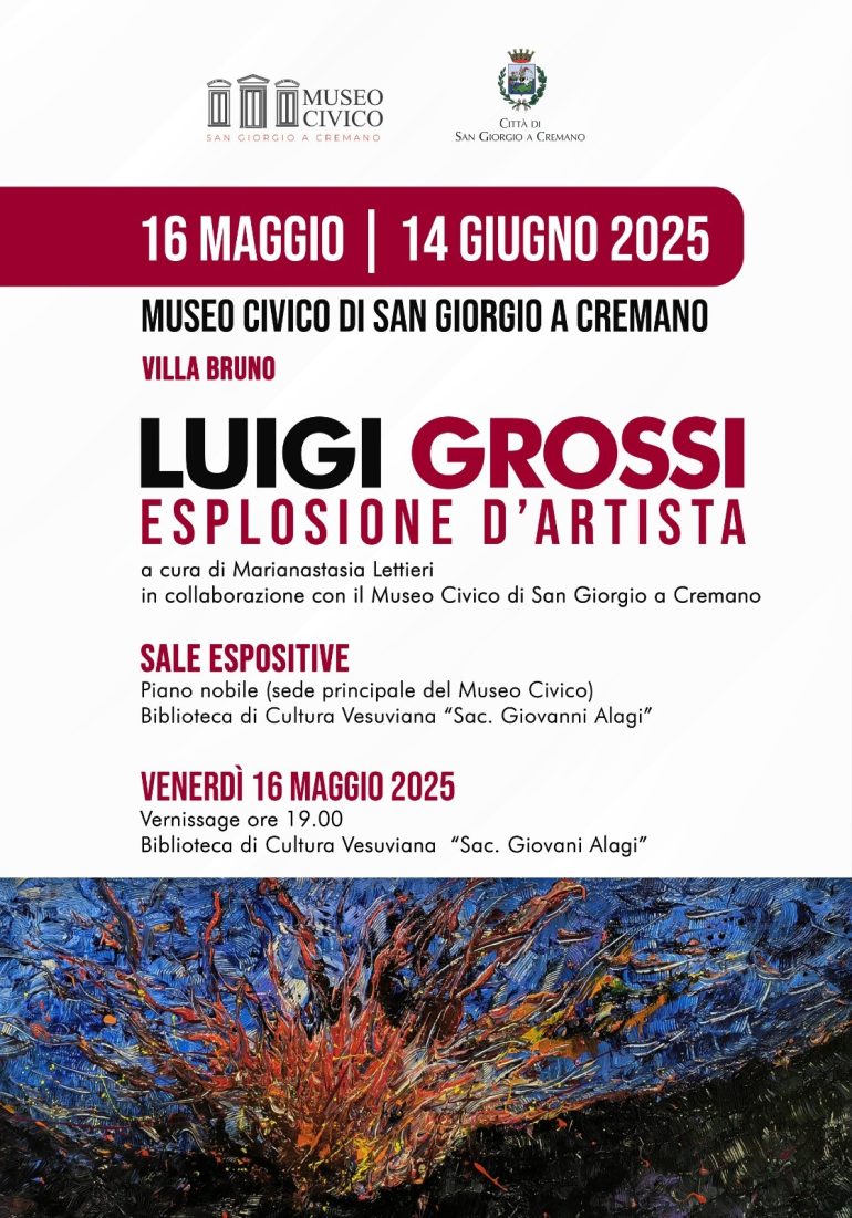 Esplosioni d’artista, le lave cromatiche di Luigi Grossi in mostra a Villa Bruno dal 16 maggio al 14 giugno