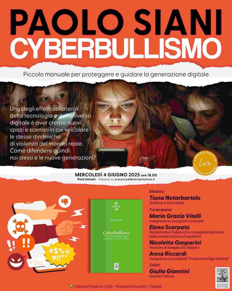 Paolo Siani presenta Cyberbullismo presso la libreria Luce di Lorenzo Marone