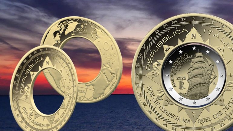 Nave Amerigo Vespucci, la Zecca celebra il Giro del Mondo con due monete per la Collezione Numismatica 2025