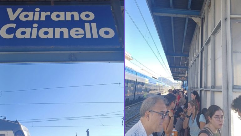 Incendio blocca Intercity Napoli–Frosinone, passeggeri lasciati sotto il sole