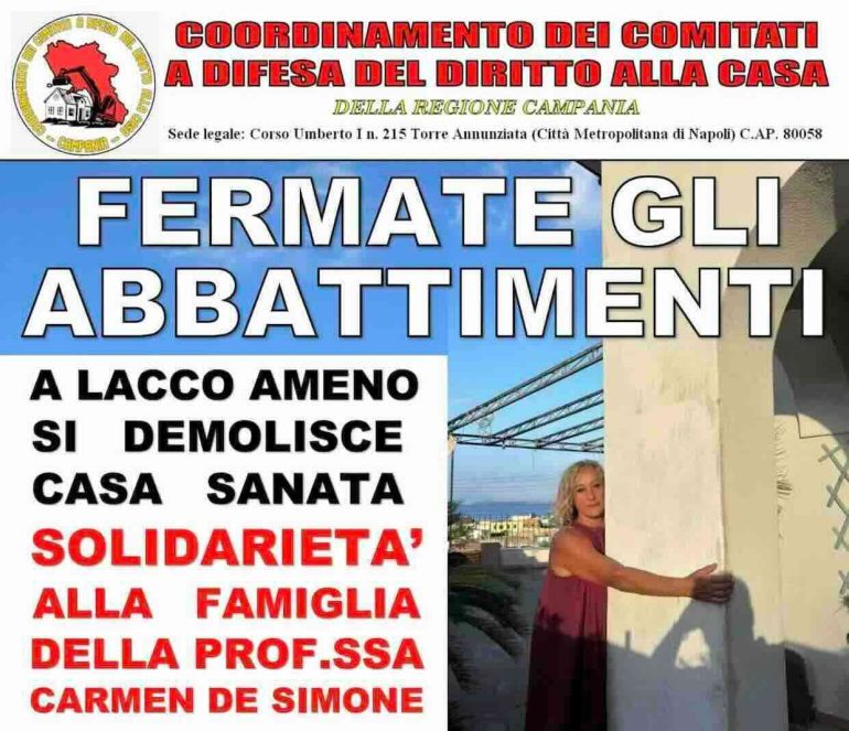 Ischia, corteo di solidarietà contro l’abbattimento di una casa “sanata”