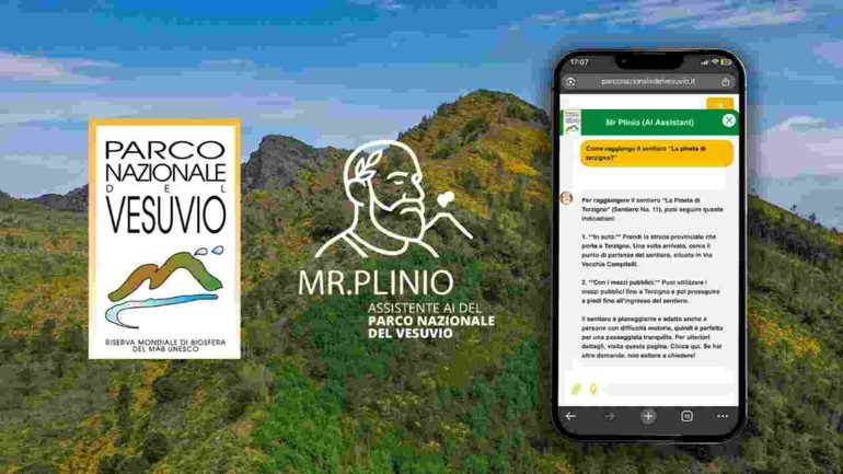 Il Parco del Vesuvio lancia Mr. Plinio, l’AI che guida i visitatori