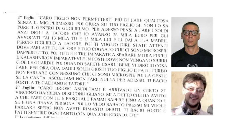 Clan Gionta, l’ascesa di Gaetano Amoruso e il famoso pizzino di Aldo Gionta: ecco il testo integrale