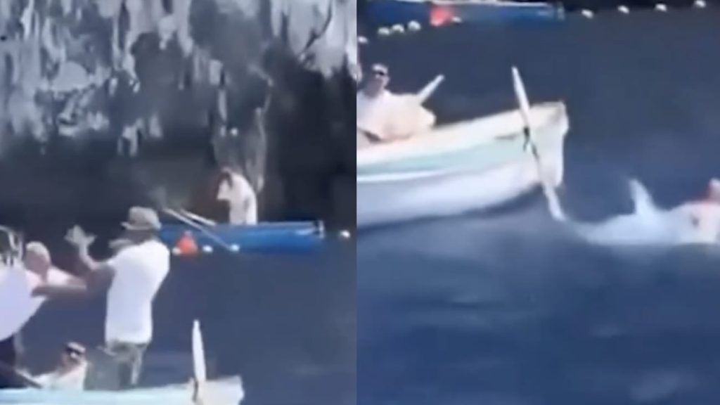 Capri, boatmen brawl at the Blue Grotto: new viral video