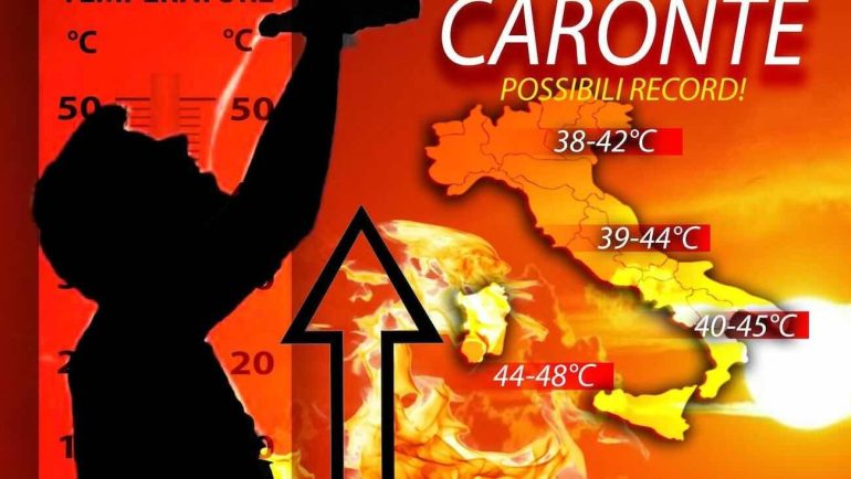 E’ arrivato “Caronte” che infuoca l’Italia: picchi di 40°C e afa opprimente fino a Ferragosto