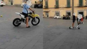 Torre del Greco, piazza santa Croce trasformata in pista di moto per minorenni